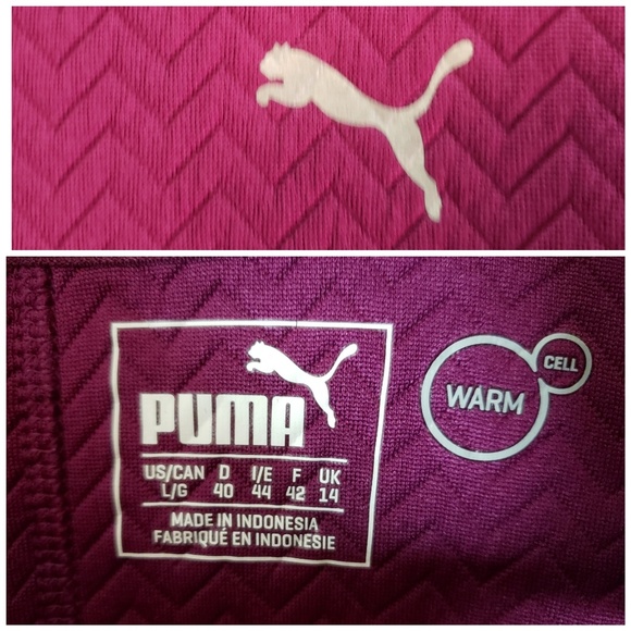 Puma Quilted Knit Sweat Jacket Large Purple Hi Low - Picture 5 of 7